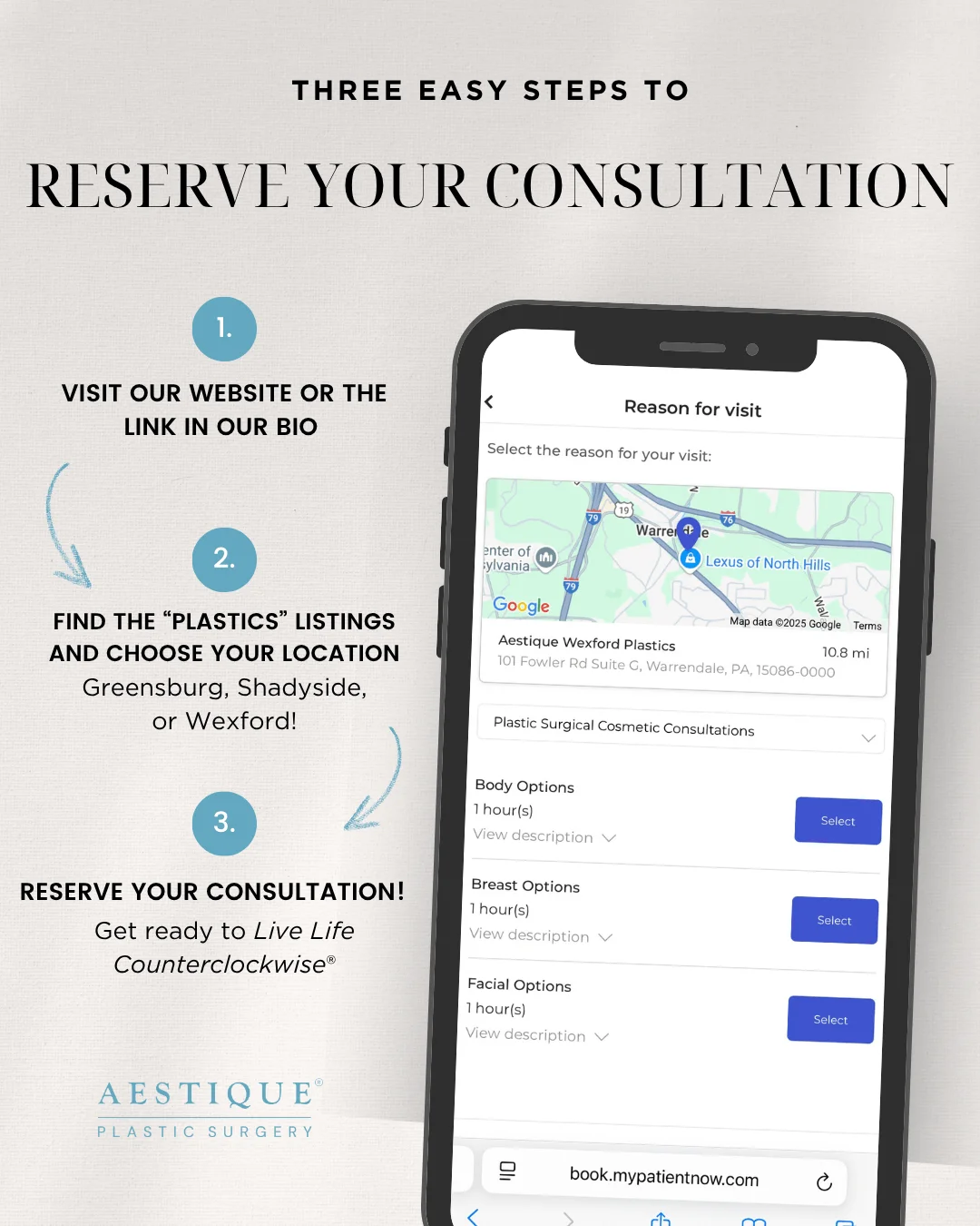 Reserve your Consultation at Aestique Plastic